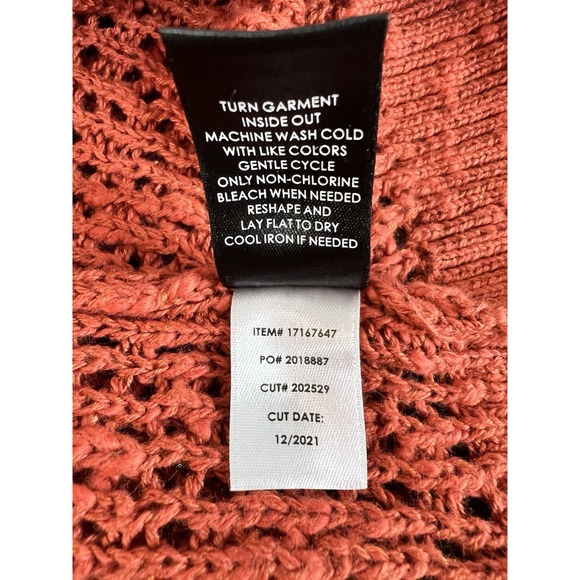 Torrid Womens Orange V-Neck 3/4 Sleeve Open Knit Pullover Sweater Size‎ 5X - Picture 11 of 11